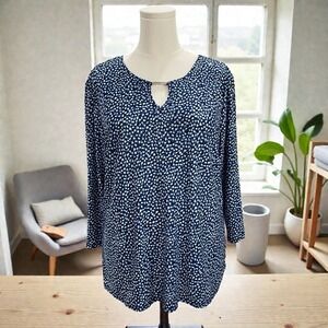 Emily Daniels Blue Sequin Tunic Top Plus Size PL Long Sleeve Coquette‎ Softcore